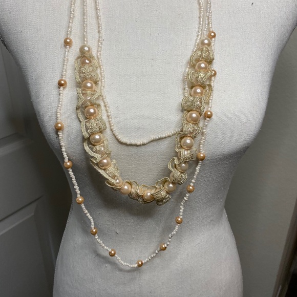 Rococo style retro pearl Lacey necklace - Picture 2 of 3
